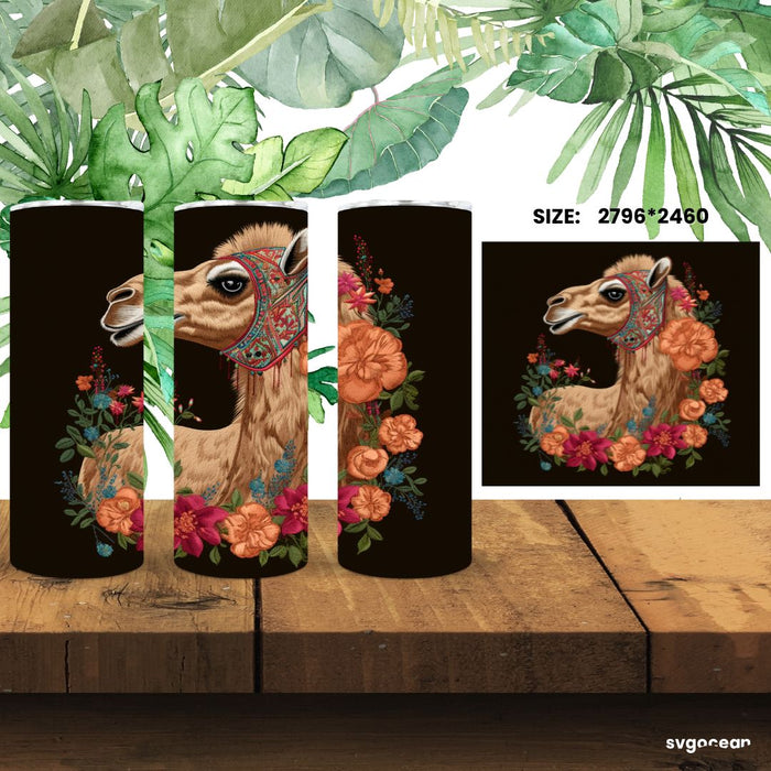 Embroidery Camel Tumbler Wrap Sublimation - svgocean