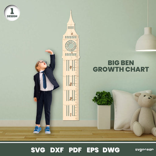 Big Ben Growth Chart Laser Cut - Svg Ocean