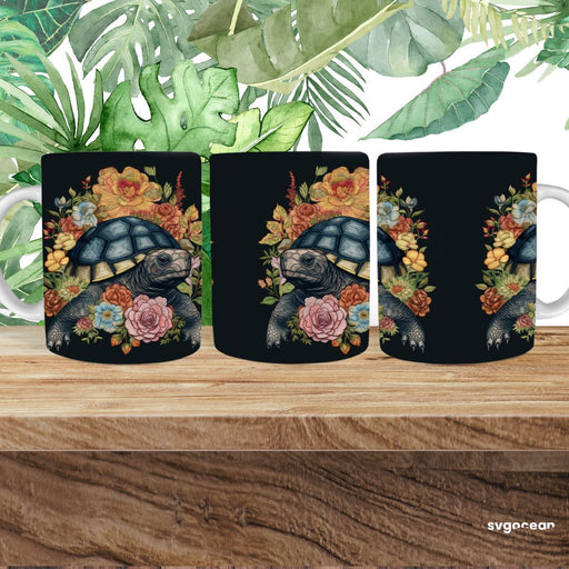 Embroidery Turtle Mug Sublimation - svgocean