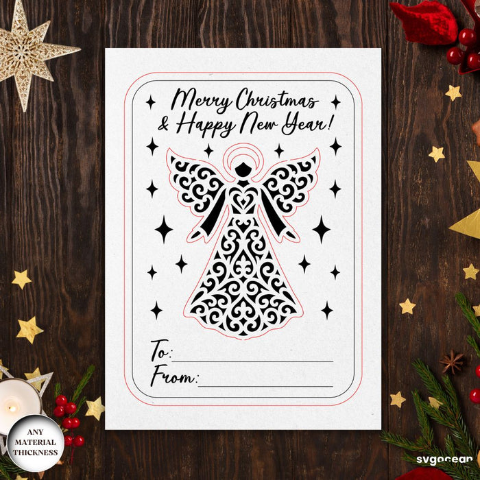 Christmas Card Angel Ornament Bundle - Svg Ocean