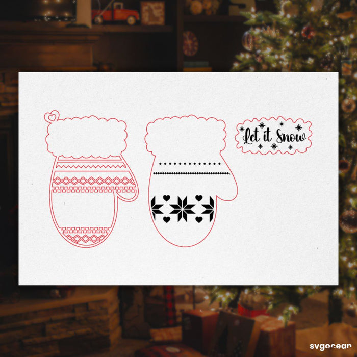 Christmas Mitten Ornaments SVG Bundle - Svg Ocean