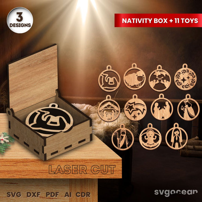 Nativity Laser Cutting Box - Svg Ocean