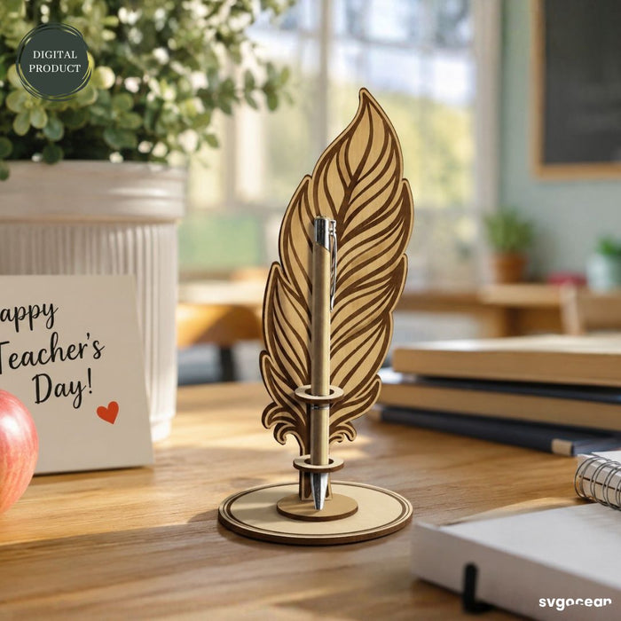 Feather Pen Stand Laser Cut Bundle - Svg Ocean