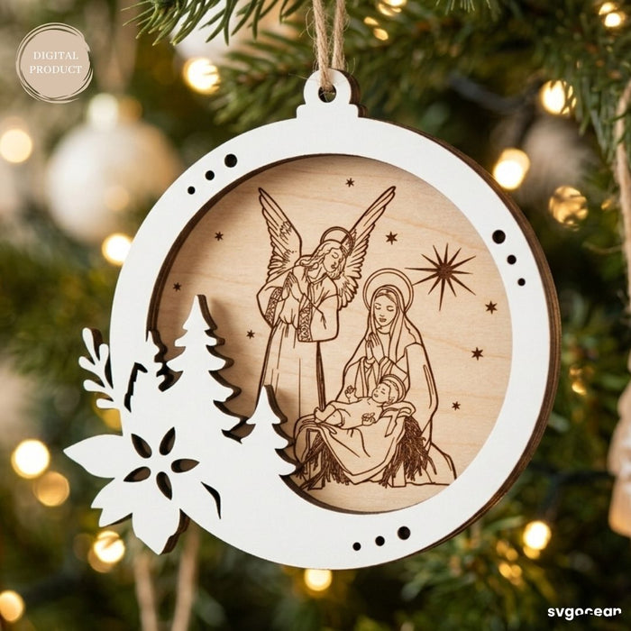 Nativity Ornament Engraving SVG Bundle - Svg Ocean