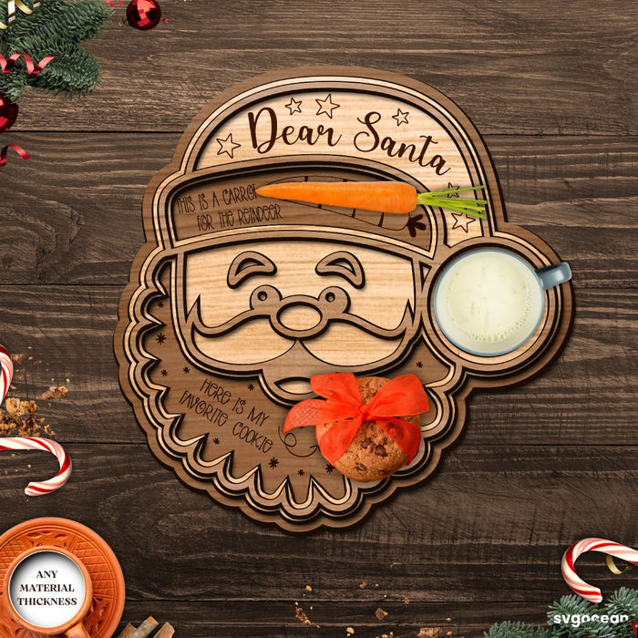 Christmas Santa Tray Laser Cut- Svg Ocean