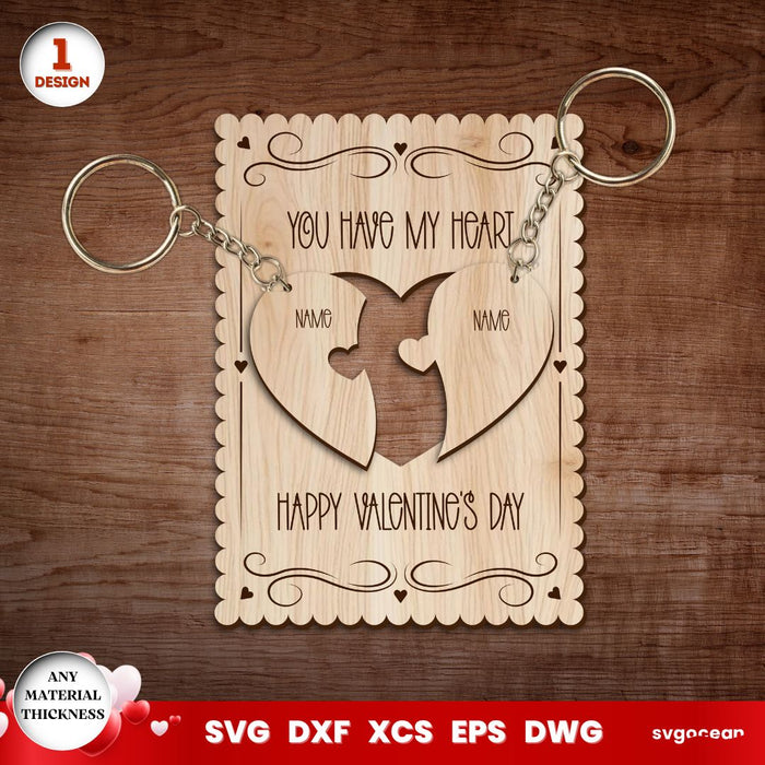 Valentine's Day Keychains Gift Cards - Svg Ocean