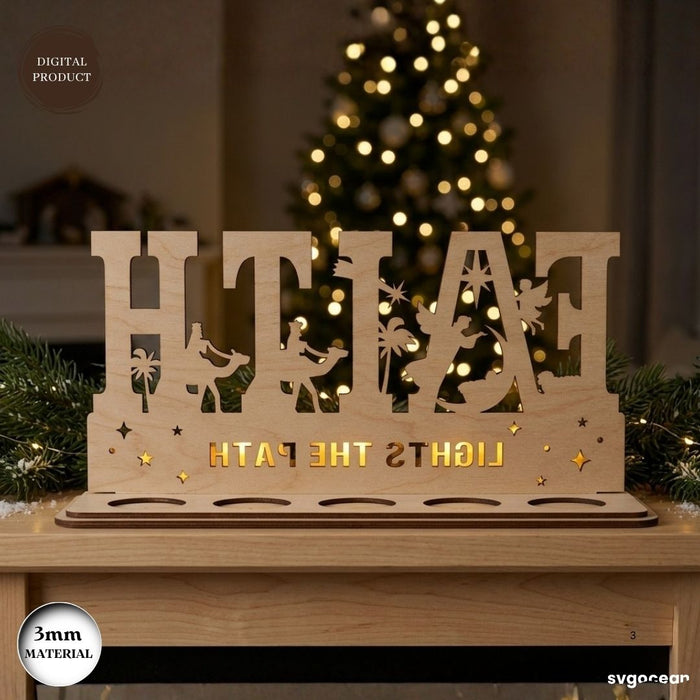 Nativity Candle Holder SVG Bundle - Svg Ocean