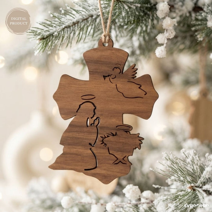 Nativity Cross Ornaments SVG Bundle - Svg Ocean