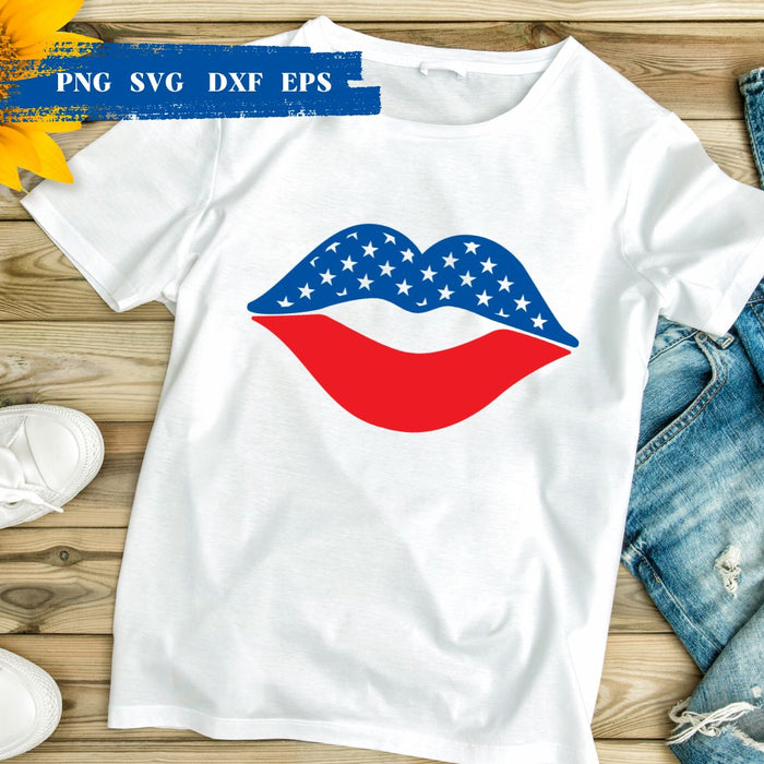 Patriotic Lips SVG - Svg Ocean