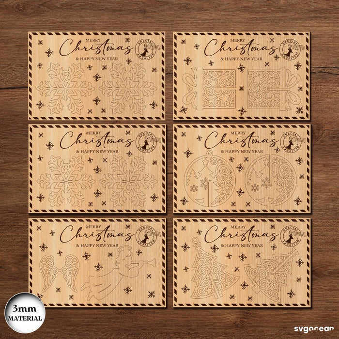 3D Christmas Cards Ornament SVG Bundle - Svg Ocean