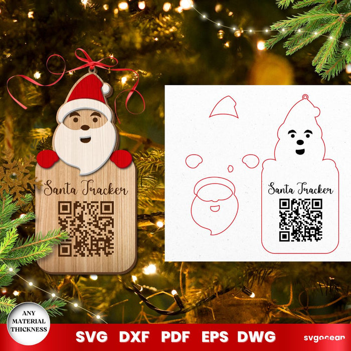 Christmas Santa Tracker Laser Cut - Svg Ocean