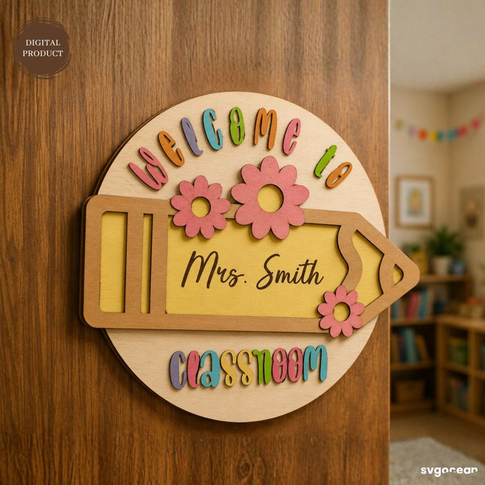 Personalized Teacher Door Sign Svg Bundle