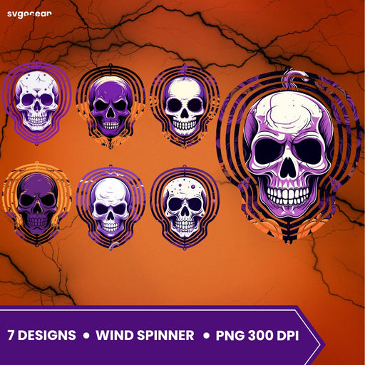 Skull Wind Spinner Sublimation - svgocean