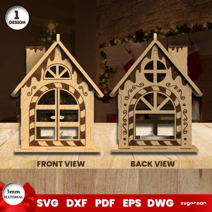 Gingerbread Christmas Houses Laser Cut - Svg Ocean