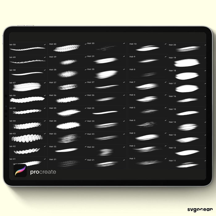 Procreate Hair Brushes - Svg Ocean