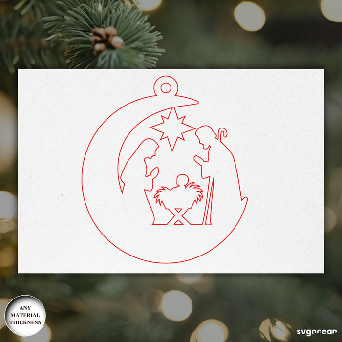 Nativity Moon Ornament Bundle - Svg Ocean