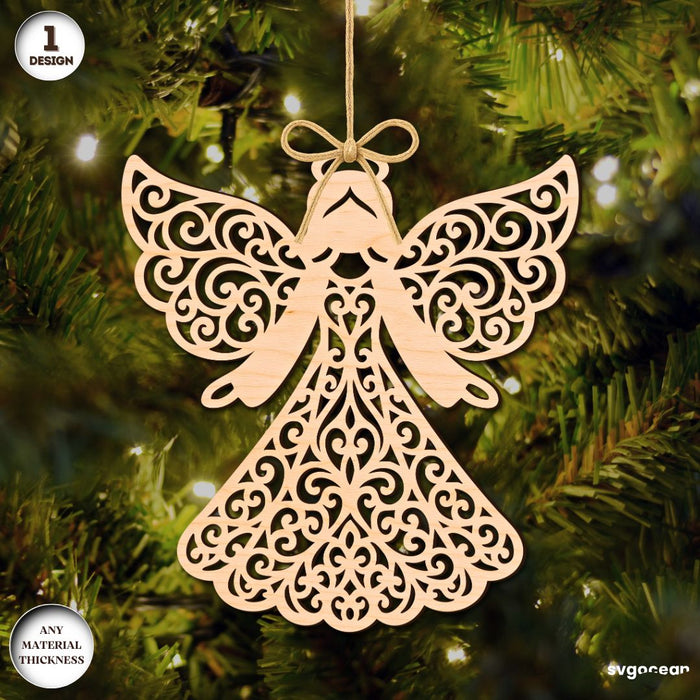 Christmas Angels Ornament Bundle - Svg Ocean