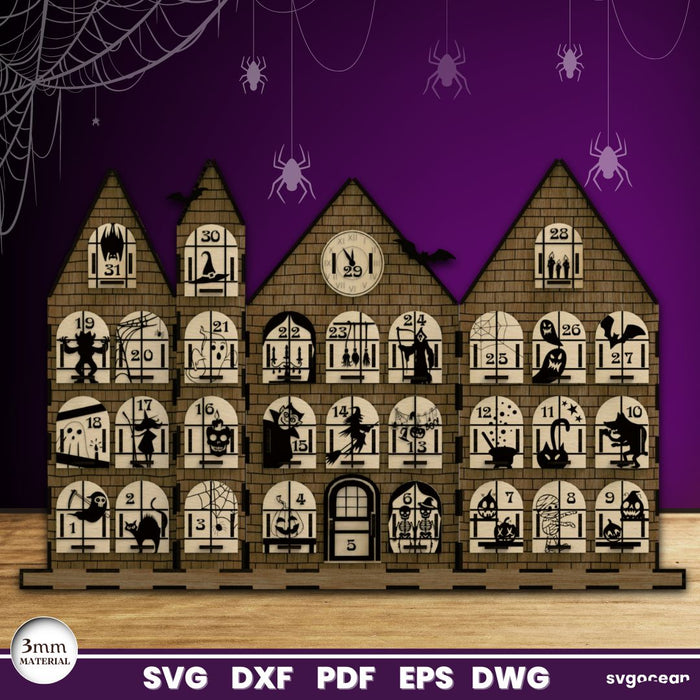 Halloween Advent Calendar Laser Cut - Svg Ocean