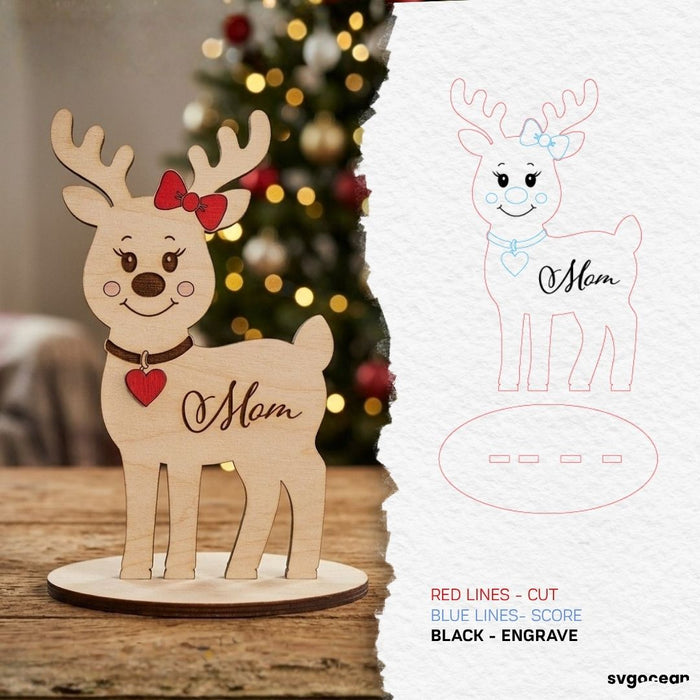 Christmas Reindeer Family SVG Bundle - Svg Ocean