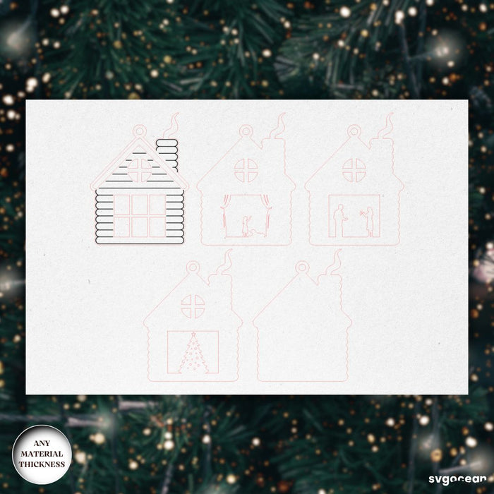 Christmas House Shadow Box SVG Bundle - Svg Ocean