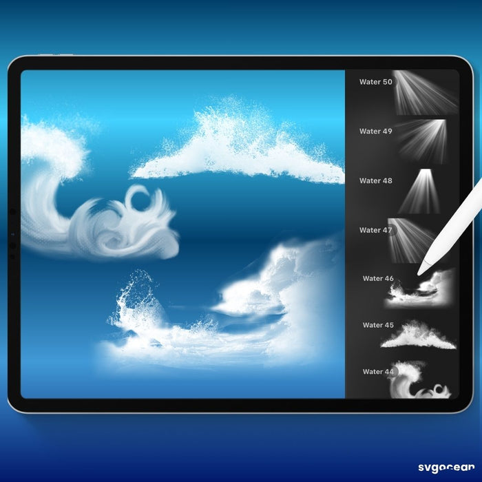Water Procreate Brushes - Svg Ocean