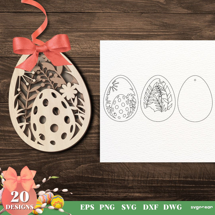 Easter Eggs Gift Tags Svg Bundle - Svg Ocean