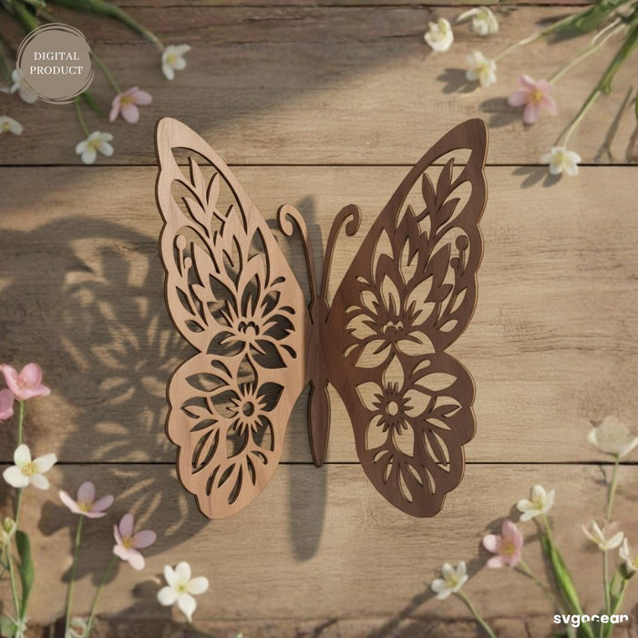 3D Floral Butterflies SVG Bundle - Svg Ocean