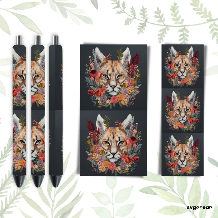 Embroidery Lynx Pen Wrap - svgocean
