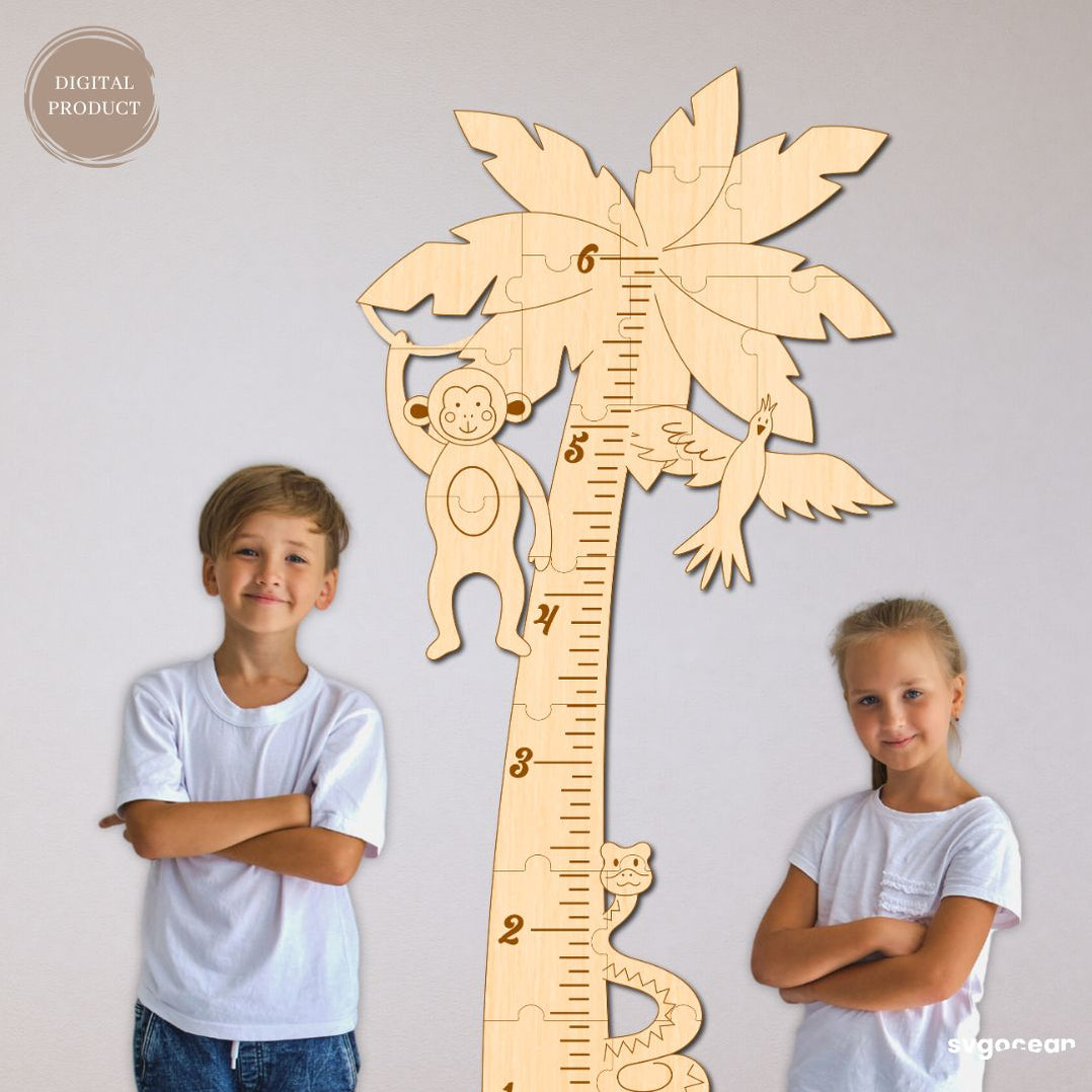 Palm Tree Growth Chart Laser Cut Svg Ocean — svgocean
