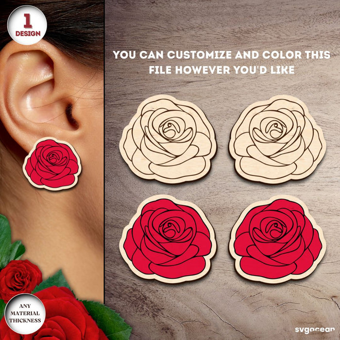 Flowers Earrings Laser Cut Bundle - Svg Ocean