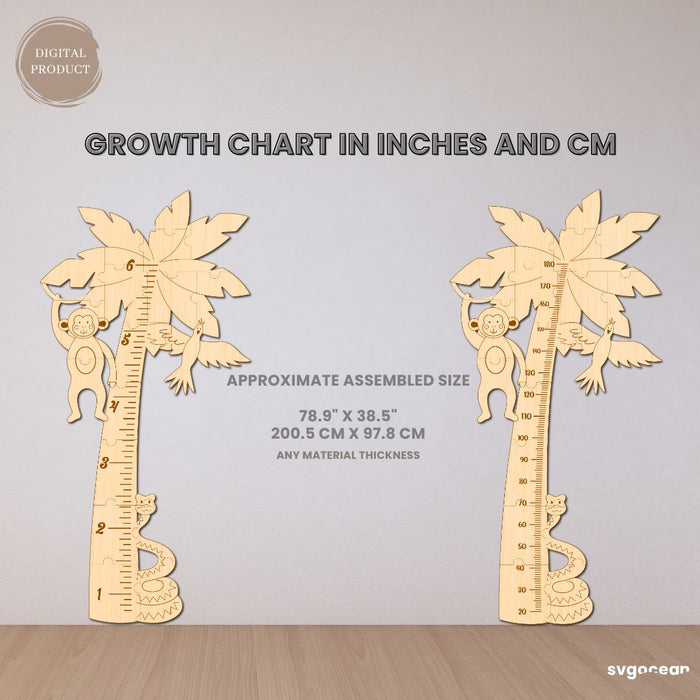 Pam Tree Graph Palm Tree Growth Chart Laser Cut - Svg Ocean — svgocean