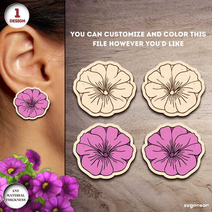 Flowers Earrings Laser Cut Bundle - Svg Ocean
