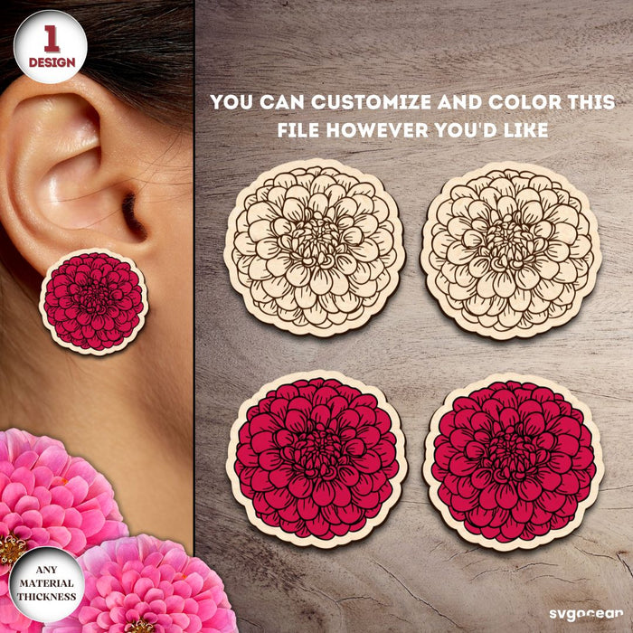 Flowers Earrings Laser Cut Bundle - Svg Ocean
