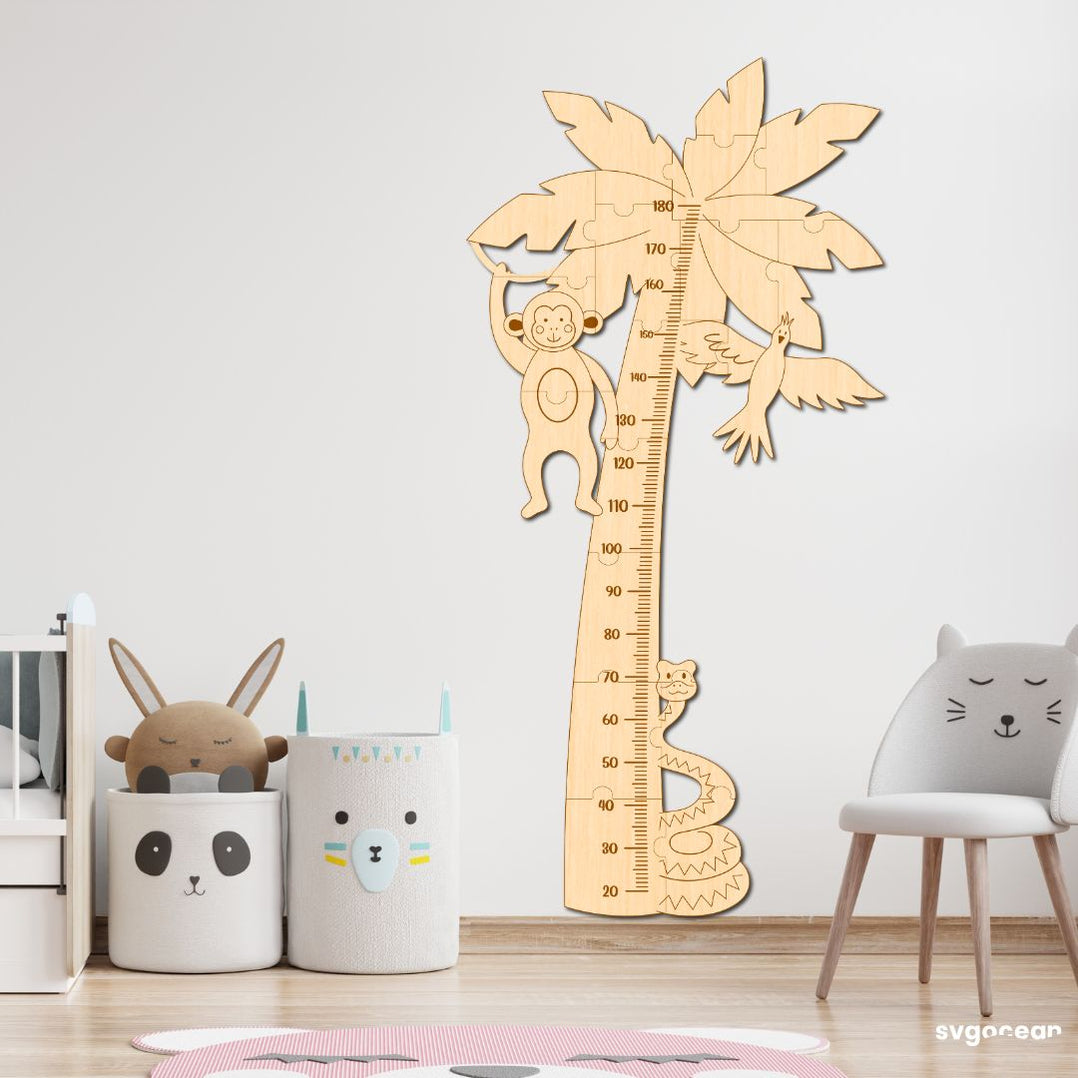 Palm Tree Growth Chart Laser Cut Svg Ocean — svgocean