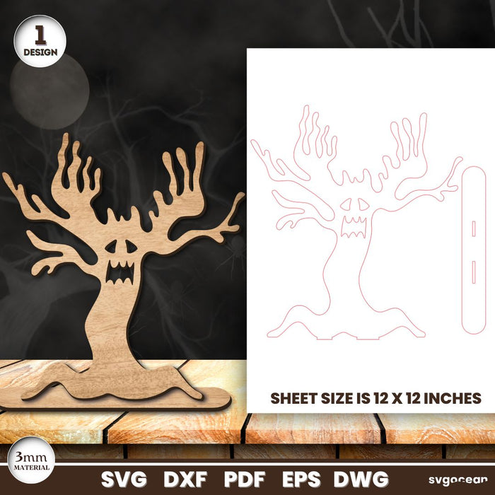 Haunted Halloween Trees Laser Cut - Svg Ocean