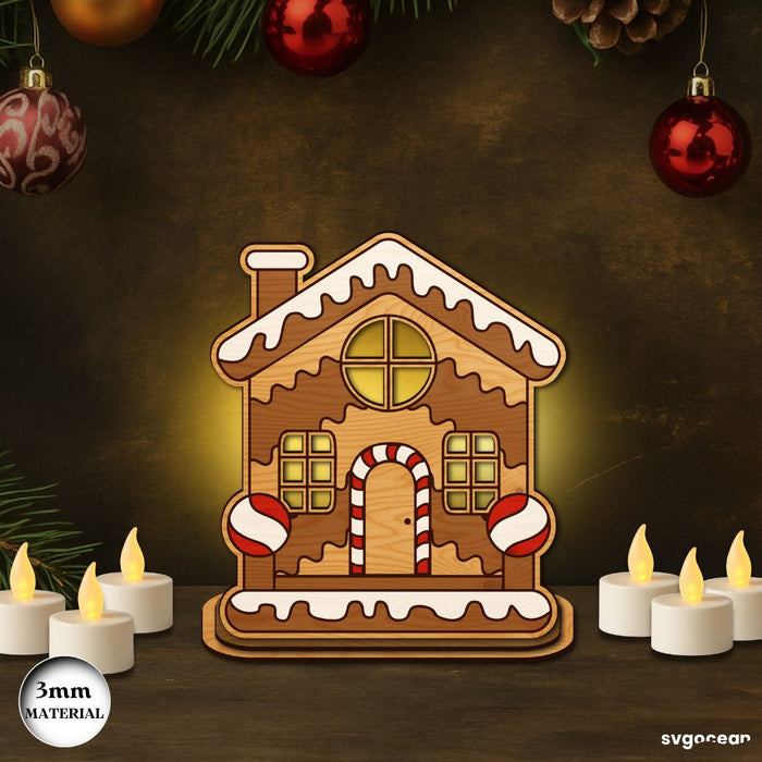 Gingerbread House Candle Holders Bundle - Svg Ocean