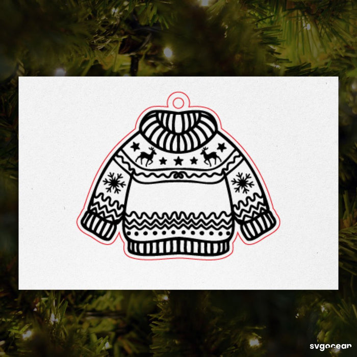 Christmas Sweater Ornaments SVG Bundle - Svg Ocean