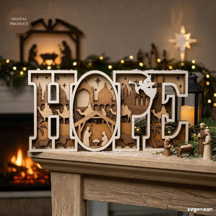 3D Nativity Word Stands SVG Bundle - Svg Ocean