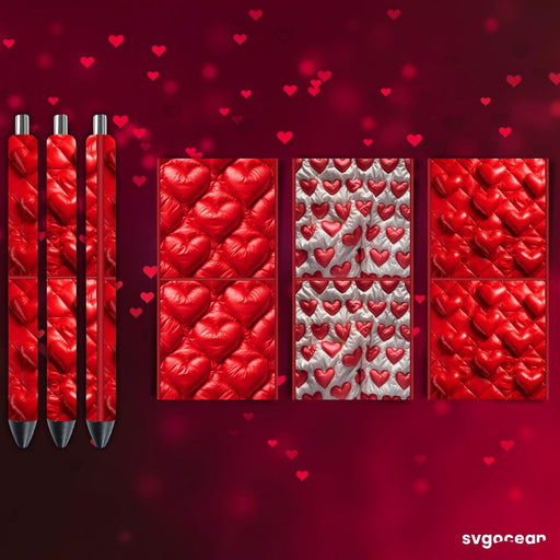 Inflated Hearts Pen Wrap Bundle - Svg Ocean
