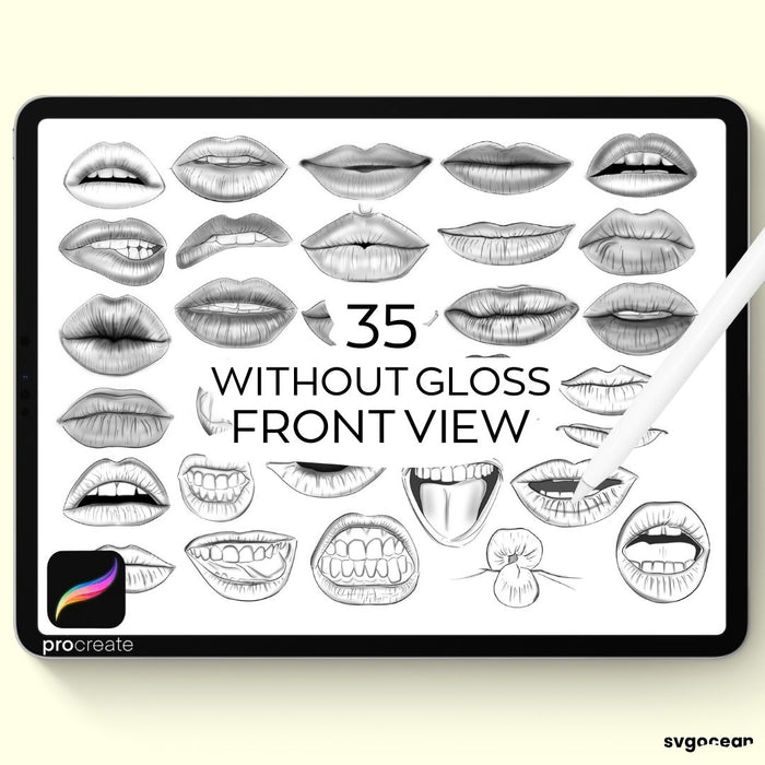 Lips Procreate Stamps - Svg Ocean