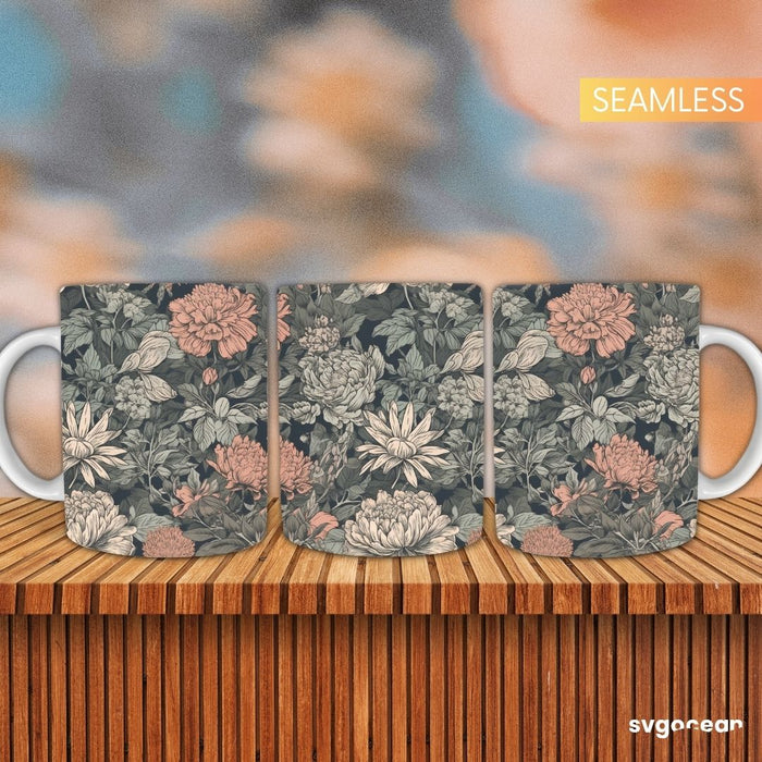 Flowers Mug Wraps Bundle - Svg Ocean