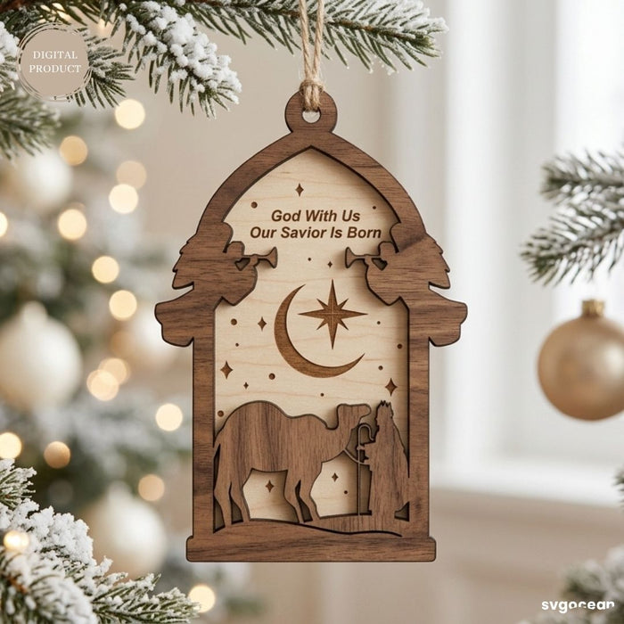 Nativity Silhouette Ornament SVG Bundle