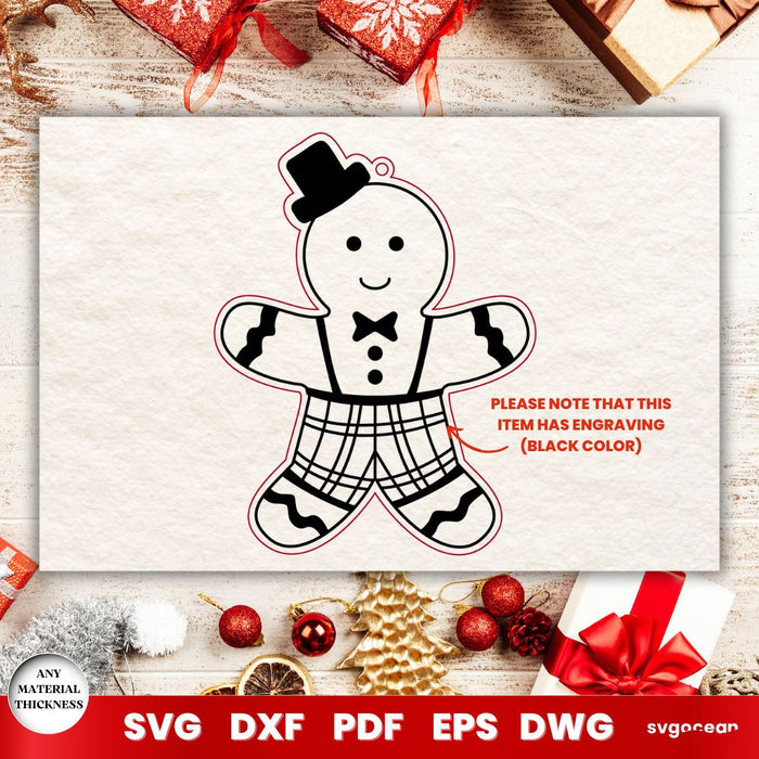 Gingerbread Man Christmas Ornaments - Svg Ocean