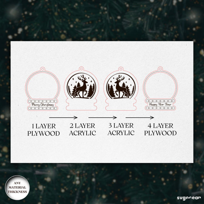 Christmas Snowglobe Ornaments SVG Bundle - Svg Ocean