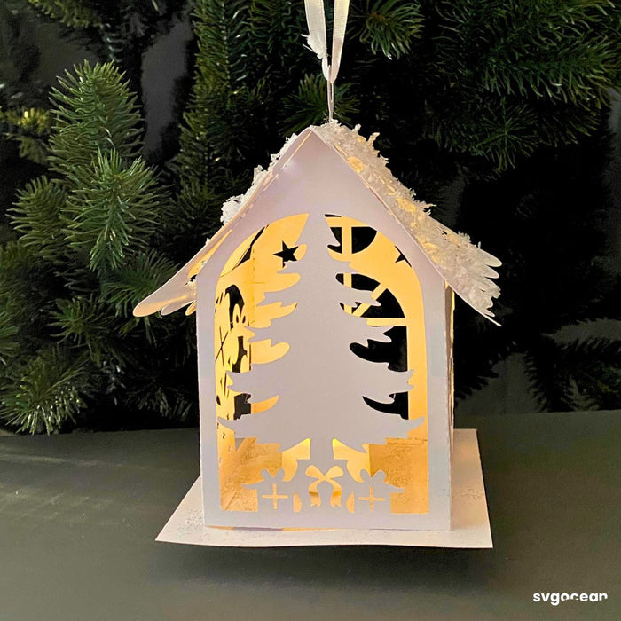 Christmas House Paper Lantern - Svg Ocean