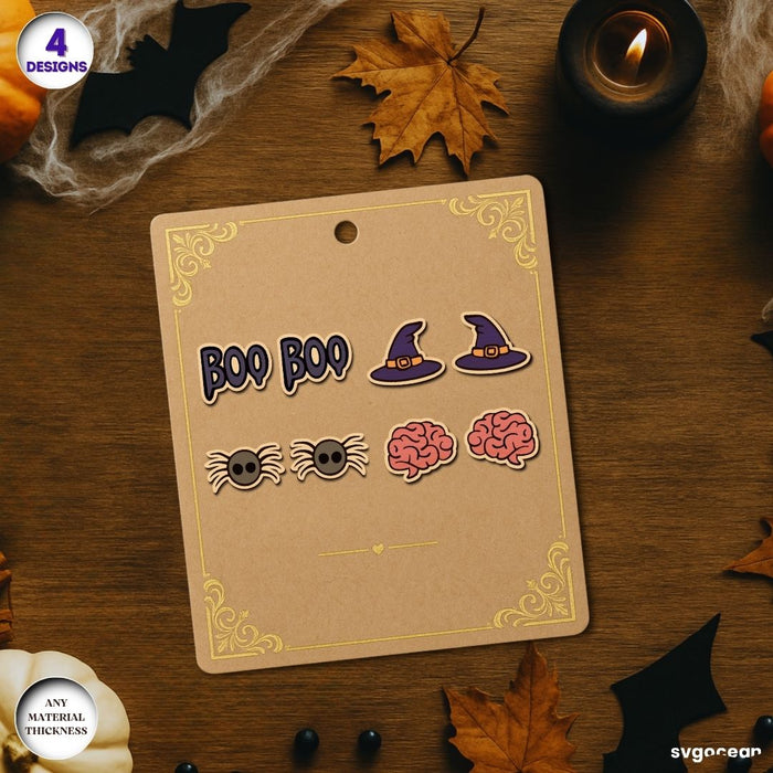 Halloween Stud Earrings Laser Cut - Svg Ocean