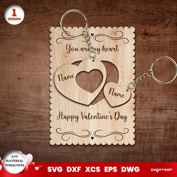 Valentine's Day Keychains Gift Cards - Svg Ocean