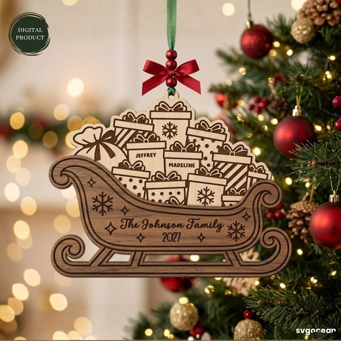 Santa Sleigh Ornaments SVG Bundle - Svg Ocean