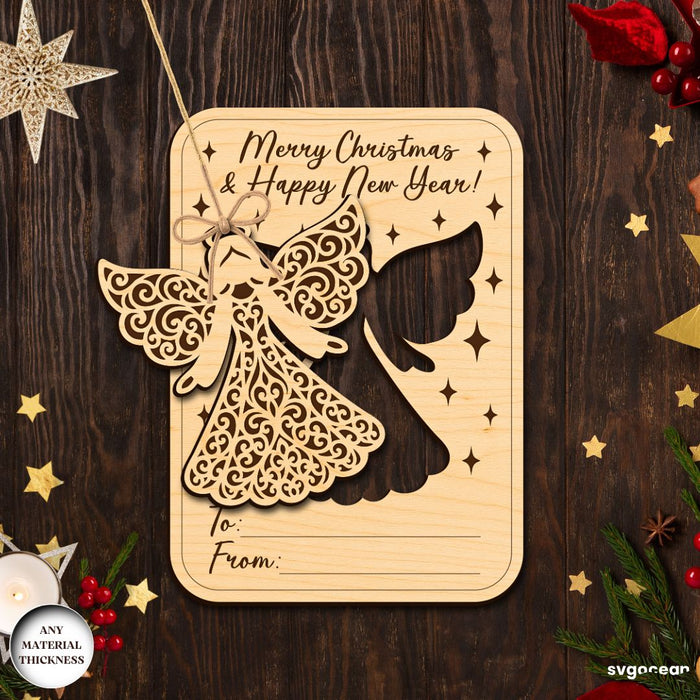 Christmas Card Angel Ornament Bundle - Svg Ocean