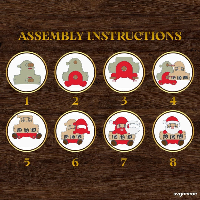 Santa Claus Door Sign Laser Cut - Svg Ocean